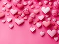 Romantic Radiance: Valentine Hearts on Pink Background Royalty Free Stock Photo