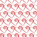 Romantic red heart pattern. Vector illustration for holiday design. Royalty Free Stock Photo