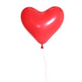 Romantic red heart-shaped balloon isolated on white background