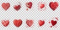 The romantic Red Hearts Collection for Valentine\'s Day social flat from Design.. Royalty Free Stock Photo