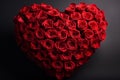 Romantic Red rose shape heart closeup. Generate Ai Royalty Free Stock Photo