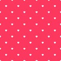Romantic Red Seamless Polka Heart Vector Pattern Background for Valentine Day - February 14, 8 March, Mother`s Day, Marriage