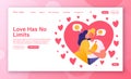 Romantic relations, love theme for website landing page.