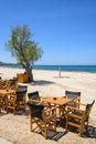 Romantic restaurant on the beach, Kos. Greece Royalty Free Stock Photo