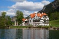 beautiful romantic restaurant Zur Alpenrose in the Alps (Bavaria, Germany) Royalty Free Stock Photo