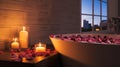 Romantic Retreat: Luxurious Urban Penthouse with Candlelit Batht