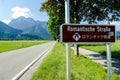 romantic road romantische strasse german road sign, in Sweden Scandinavia North Europe