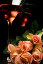 Romantic rose with Glasses Royalty Free Stock Photo