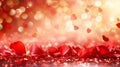 Romantic Rose Petal Elegance: 16:9 Background, AI Generated