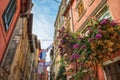 Romantic Rovinj street with old houses