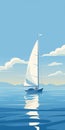 Romantic Sail Boat Illustration On Tranquil Waters