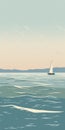 Romantic Sailboat Illustration In Calm Seas With Naturalistic Shadows