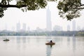 Romantic scene of a lake with boats Royalty Free Stock Photo