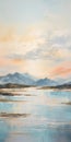 Romantic Scottish Landscape Painting With Mountain And Water