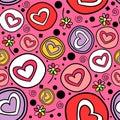 Romantic seamless pattern with hearts