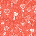 Romantic seamless pattern with hearts