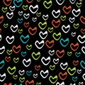 Romantic seamless pattern with hearts