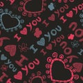 Romantic seamless pattern with hearts