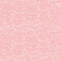 Romantic seamless pattern. Hearts on pink background. Vector illustration in doodle style. Endless abstract background