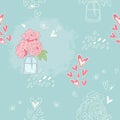 Romantic seamless pattern