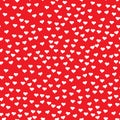 Romantic seamless pattern with tiny white hearts. Abstract repeating.