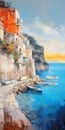 Romantic Seascape: Fjord And Homes Along The Amalfi Coast In Italy