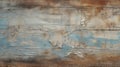 Romantic Seascapes: Painted Wood With Cracks And Scratches In Light Blue And Dark Beige