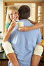 Romantic Senior Couple Eating Ice Cream Royalty Free Stock Photo