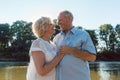 Romantic senior couple enjoying a healthy and active lifestyle outdoors