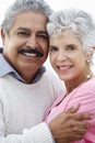 Romantic Senior Couple Hugging On Beach Royalty Free Stock Photo