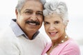 Romantic Senior Couple Hugging On Beach Royalty Free Stock Photo