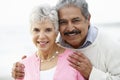 Romantic Senior Couple Hugging On Beach Royalty Free Stock Photo