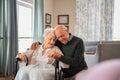 Senior lovely couple embracing Royalty Free Stock Photo