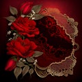 A romantic and sensual card with roses and lace