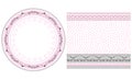 Romantic set of patterns for decorating dinner sets. Receptions for the arrangement of circular ornament for plates and