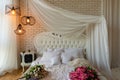 Romantic setting in the bedroom, copy space Royalty Free Stock Photo