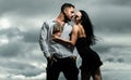 Romantic sexy couple. Passionate sensual couple sharing romantic moments. Lovers embracing and enjoying romantic date