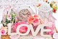 Romantic shabby chic love decoration