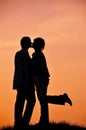 Romantic silhouettes Royalty Free Stock Photo