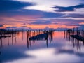 The romantic sjy in the sunset at Songkhla Lake,Thailand