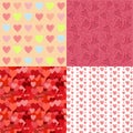 Romantic Spring Bright Seamless Patterns Set