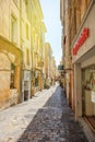 Romantic street in Aix-En-Provence, South of France with pedestr Royalty Free Stock Photo