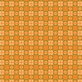 Summer checkered floral pattern of wild white daisies borders on an orange background