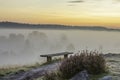 Romantic sunrise in the LÃÂ¼neburger Heide nature park.