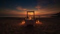 Romantic sunset celebration at a tropical beach resort, pure relaxation generated by AI