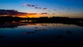 Romantic sunset by the lake