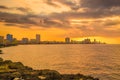 Romantic sunset over the Havana skyline Royalty Free Stock Photo