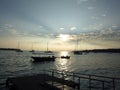 Romantic sunset in Port Vila harbour Royalty Free Stock Photo