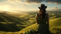 Romantic Sunset A Woman\'s Idyllic View Of Charming Australian Landscapes