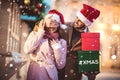 Romantic surprise for Christmas. Royalty Free Stock Photo